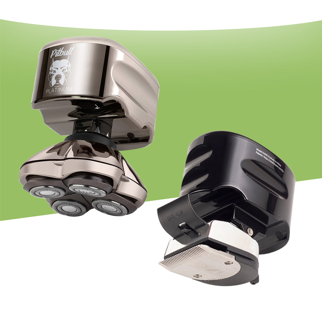 Pitbull Platinum PRO & Beast Clipper DUO| Complete professional grooming system for head, hair & beard