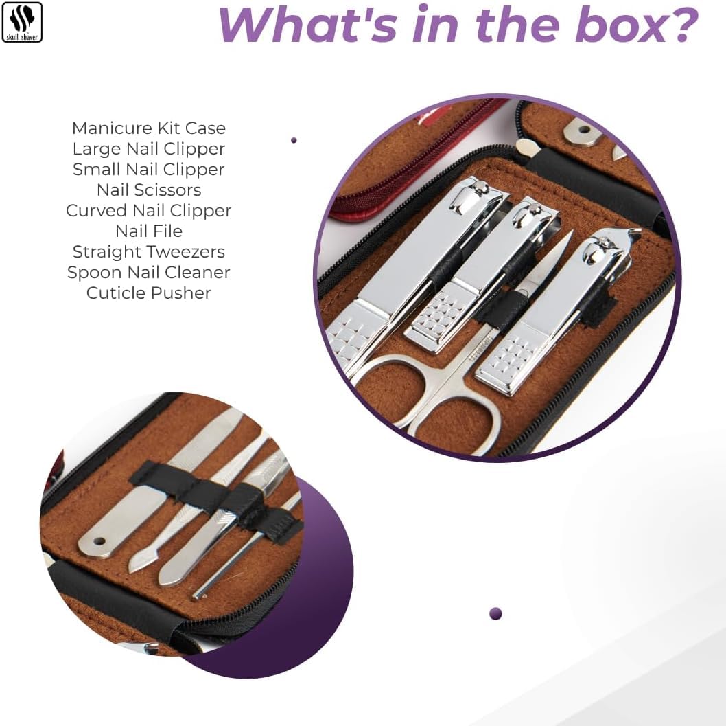 Skull Shaver Manicure Set |Complete Nail Care for Home Grooming
