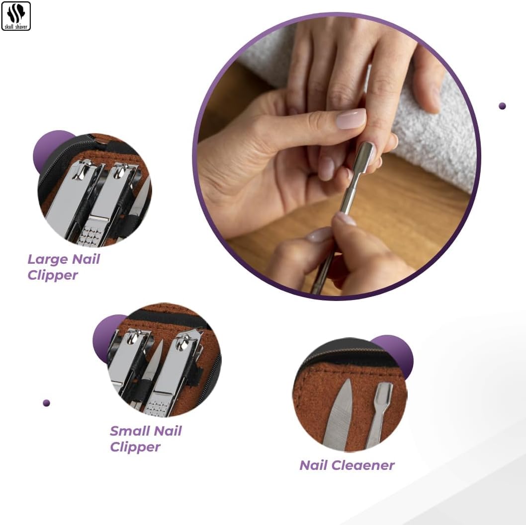 Skull Shaver Manicure Set |Complete Nail Care for Home Grooming