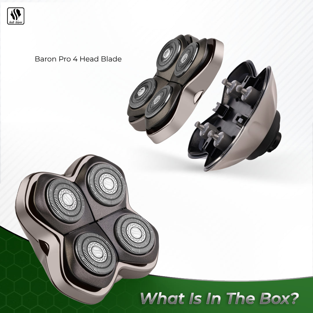 Baron PRO 4-Head Replacement Blade | Extra-Gentle Shaving for Sensitive Skin