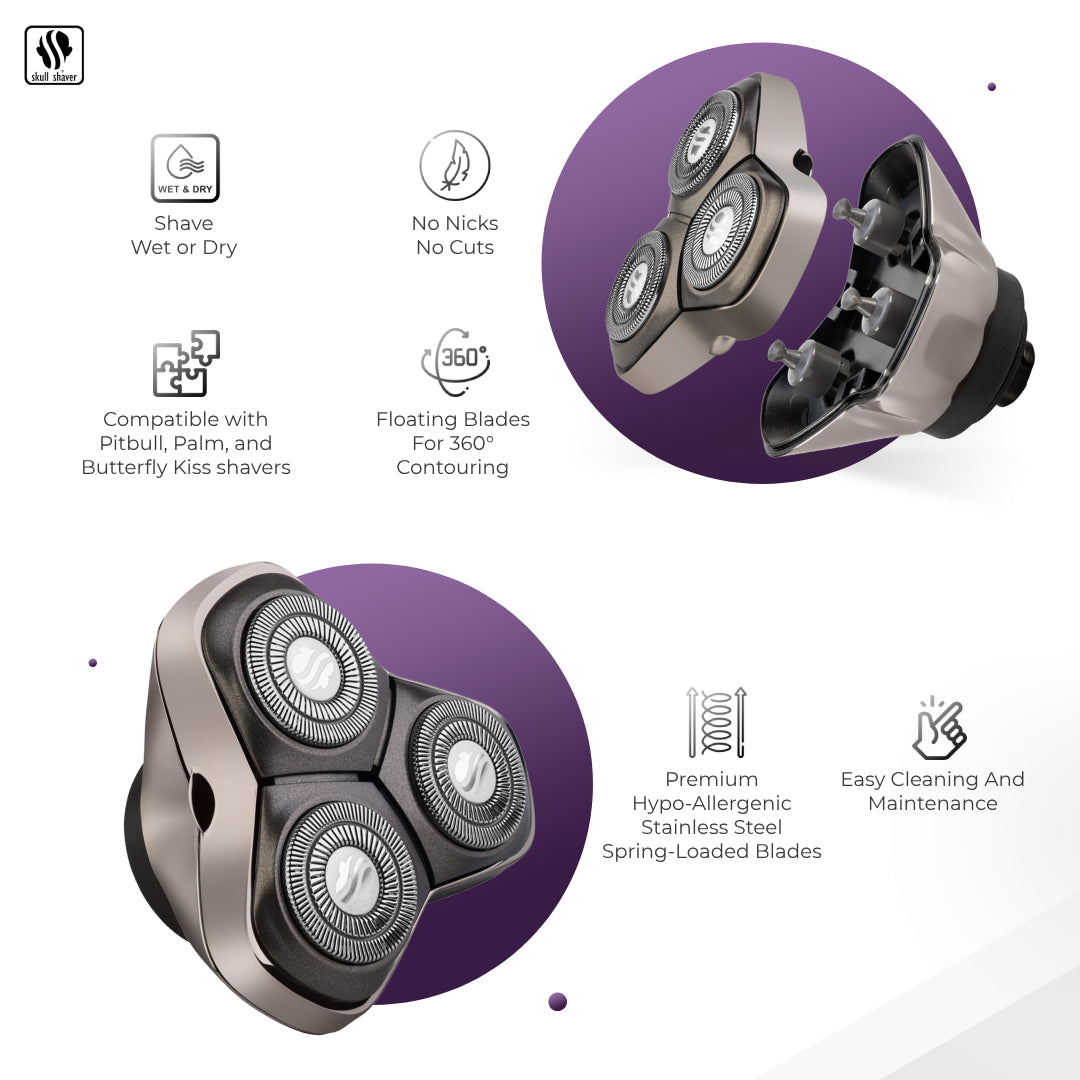 CR-3 Replacement Blade | 3-Head Rotary Blade for Head & Face Shaving