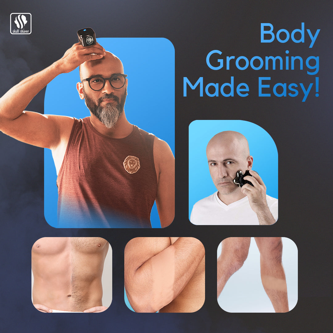 Palm MX5 shaver | Fast, ergonomic grooming for head & face | Upgraded with PRO 4-Head Blade