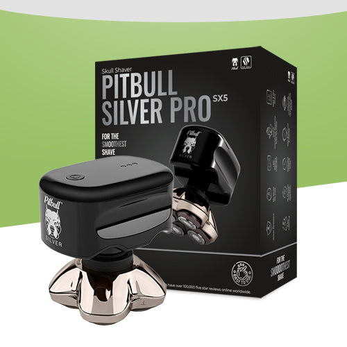 Pitbull Silver PRO SX5 Shaver | Smooth, effortless grooming for head & body | Built with PRO 4-Head Blade System