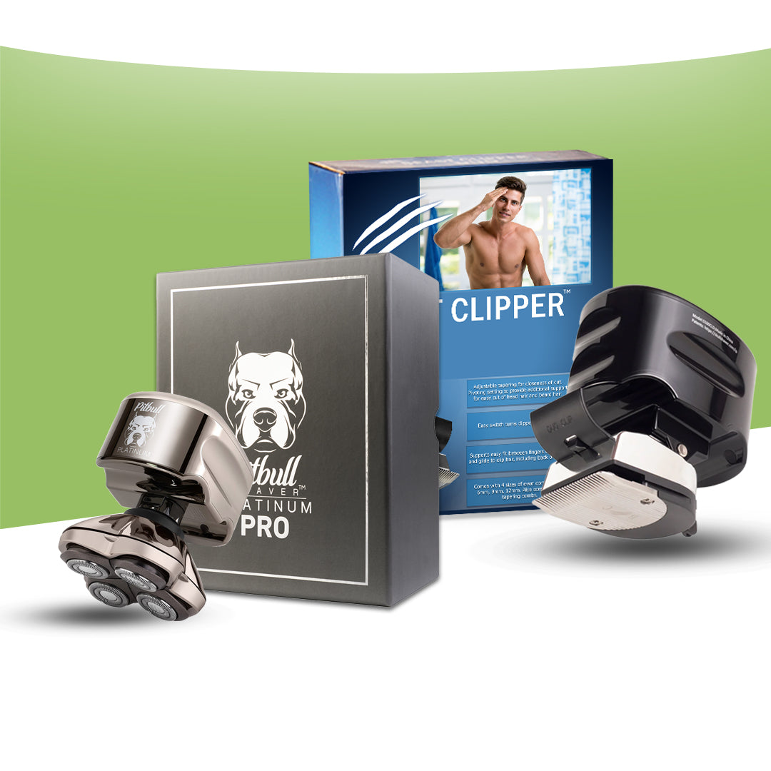 Pitbull Platinum PRO & Beast Clipper DUO| Complete professional grooming system for head, hair & beard