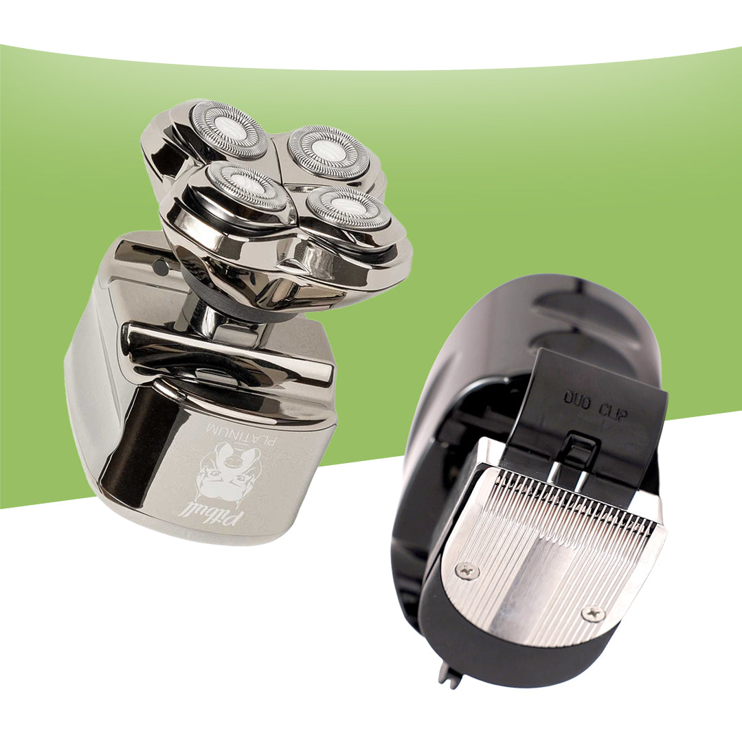 Pitbull Platinum PRO & Beast Clipper DUO| Complete professional grooming system for head, hair & beard