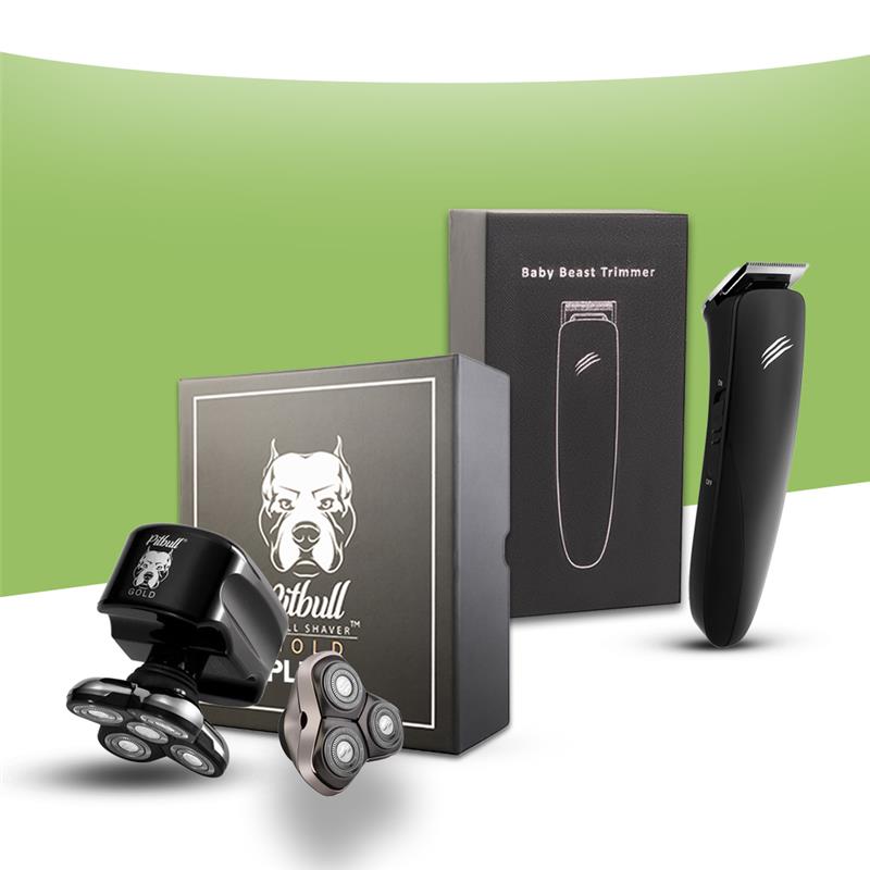 Pitbull Gold Plus Head and Face Shaver & Baby Beast Trimmer Combo