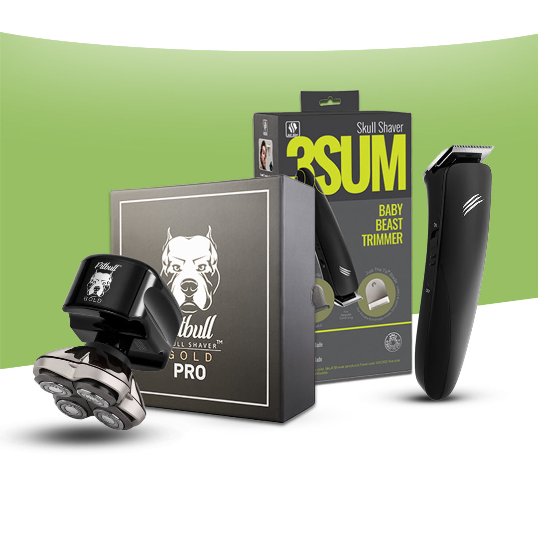 Pitbull Gold PRO Head & Face Shaver & Baby Beast Trimmer 3SUM Combo