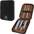 Skull Shaver Stainless Steel Manicure Set for Men, 8-Piece Nail Kit & Grooming Tools, Black