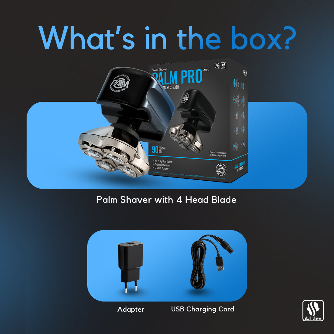 Palm MX5 shaver | Men’s Head and Face shaver | Upgraded with PRO 4-Head Blade