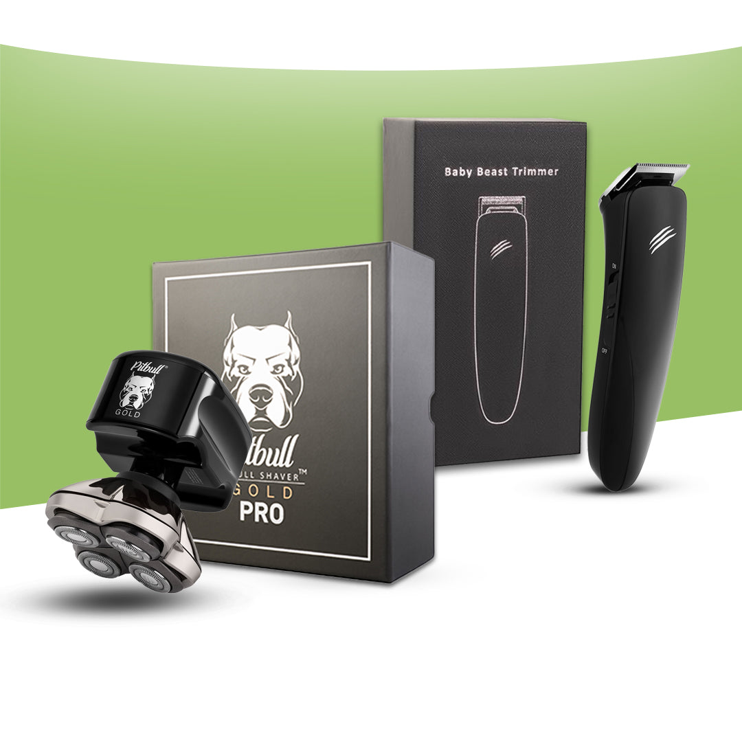 Pitbull Gold PRO Head and Face Shaver & Baby Beast Trimmer Combo