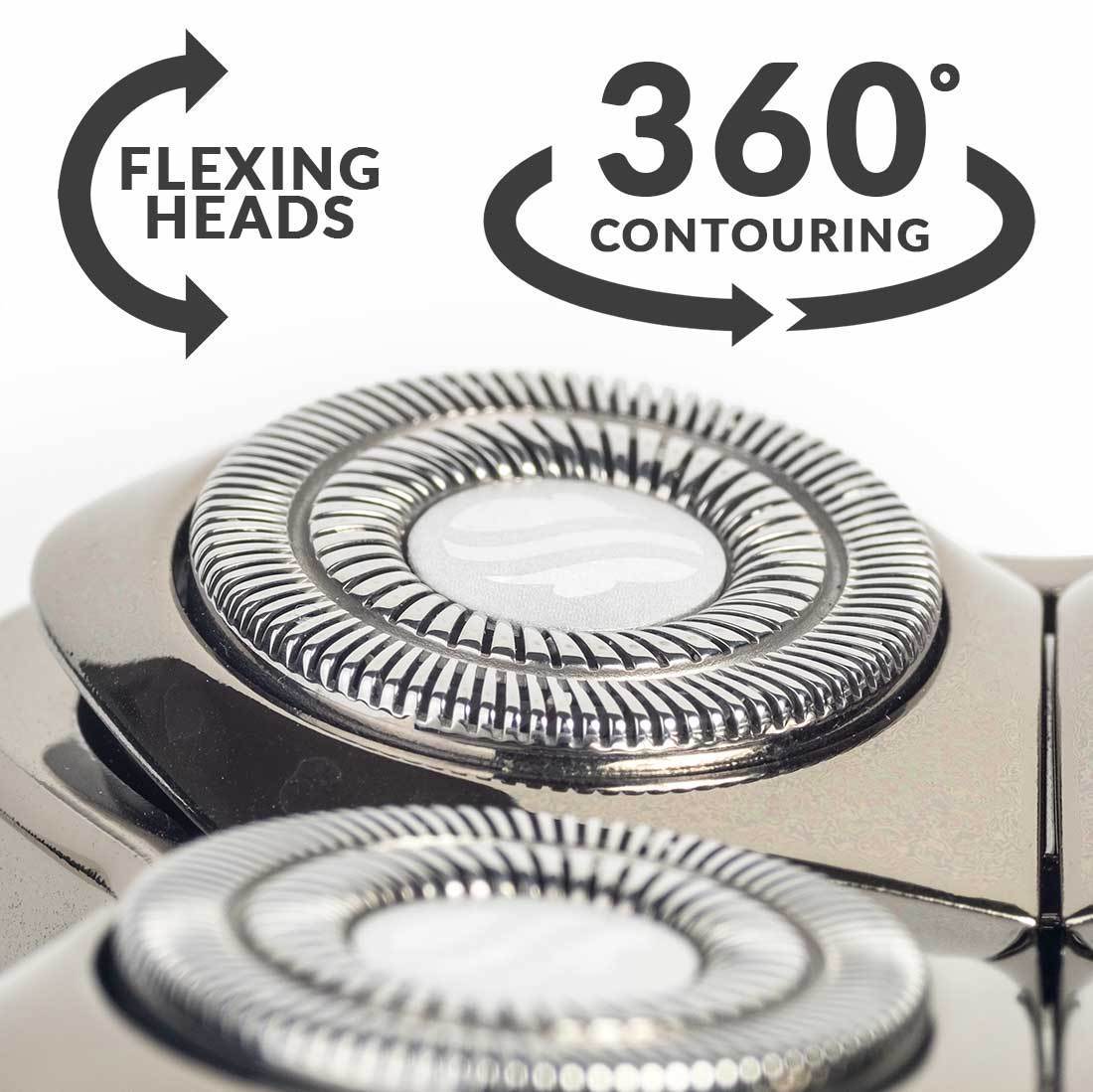 pitbull PRO replacement shaver heads have flexing heads and exceptional contouring